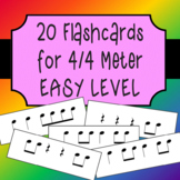 20 Rhythm Flashcards for 4/4 meter - EASY LEVEL