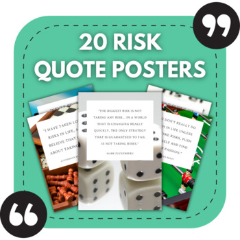 Preview of 20 Risk Bulletin Board Posters | Middle & High School Classroom Decor