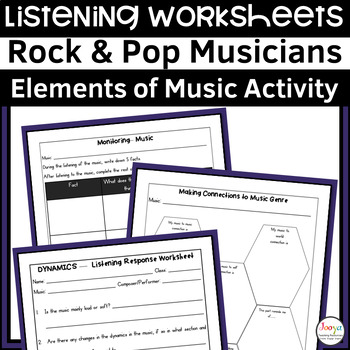 rock and pop music listening worksheets by jooya teaching resources