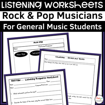 rock and pop music listening worksheets by jooya teaching resources