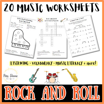 Preview of 20 Rock and Roll Music Worksheets