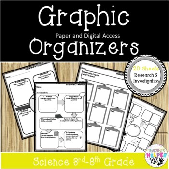 Preview of 20 Science | Graphic Organizers | Grades 3rd-8th | & Digital Access