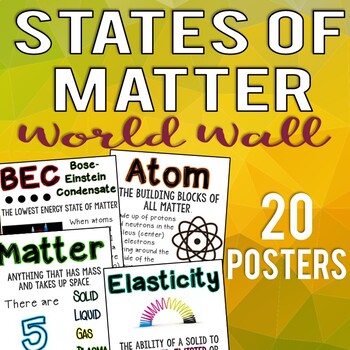 Preview of 20 Science Posters: 5 States of Matter (Word Wall)