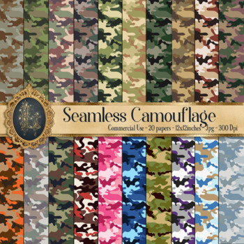 Preview of 20 Seamless Military Camouflage US Navy Camo Digital Papers