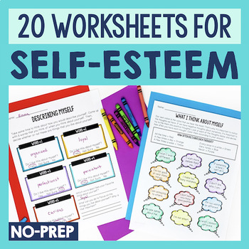 Preview of Self-Esteem Worksheets For Lessons On Self-Confidence and Self Love