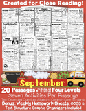 20 September LEVELED Close Reading Passages Hispanic Heritage Month, Fall & More