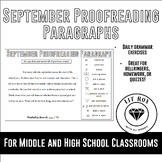 20 September Proofreading Grammar Bellringers & Daily Exer