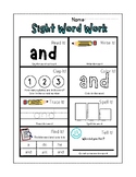 20 Sight word Worksheet-Free Print and Go Sight Word Worksheets