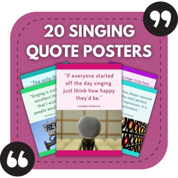 Preview of 20 Singing Bulletin Board Posters | Middle & High School Music Classroom Decor