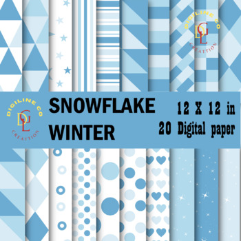 Preview of Winter snow Digital paper crafts classroom bulletin board activities primary 1st