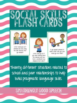 Preview of 20 Social Skills Flash Cards to Build Pragmatic Language
