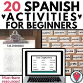 20 Spanish 1 Activities - Worksheets, Lessons, Word Wall, 