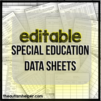 Preview of Special Education Data Sheets {EDITABLE}