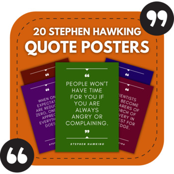 Preview of 20 Stephen Hawking Posters | Interesting Quotes for Science Classrooms