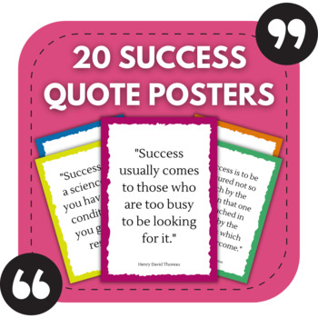 Preview of 20 Success Bulletin Board Posters | Middle & High School Classroom Decor