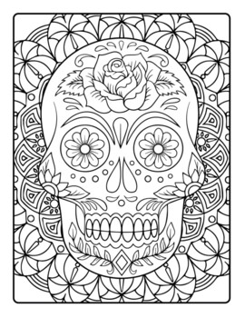 Preview of 20 Sugar Skull or Day of the Dead coloring pages