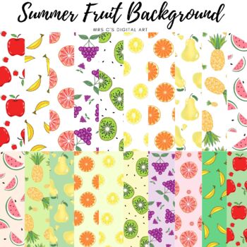 Preview of 20 Summer fruit background || Fruit Paper background ||