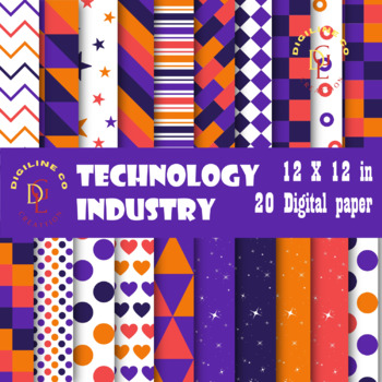 Preview of 20 Technology industry Digital paper | scrapbook Commercial use | clipart