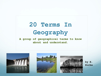 Preview of 20 Terms In Geography