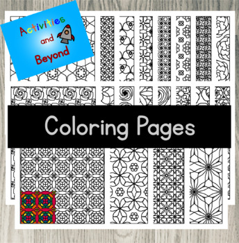 Geometric Patterns Coloring Pages - Digital Tessellation Coloring Book by  MitaW