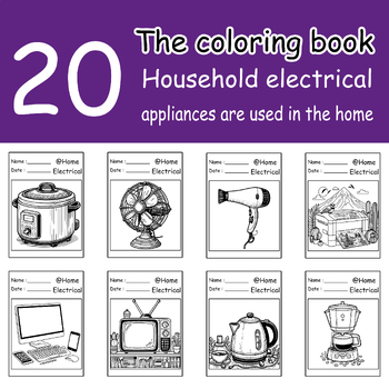 Preview of 20 The coloring book Household electrical appliances are used in the home.
