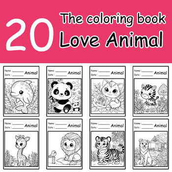 Preview of 20 The coloring book and Love Animal