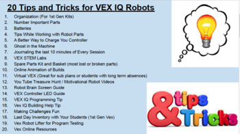 Preview of 20 Tips and Tricks for VEX IQ robotics