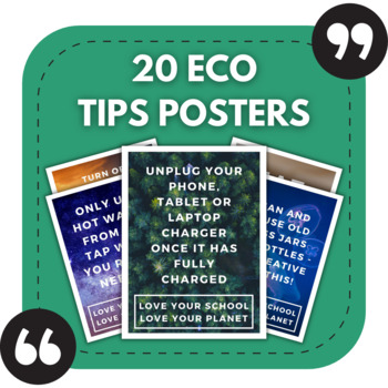 Preview of 20 Tips to Help the Environment | 'Eco' Posters for High School Bulletin Boards
