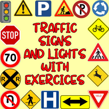 Preview of 20 Traffic Signs and Lights for Kids With Digital and Printable Versions.