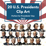 20 U.S. Presidents Clip Art - Realistic Portraits for Pres