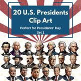 20 U.S. Presidents Clip Arts - Realistic Portrait Clip Art