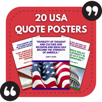 Preview of 20 USA Themed Posters | Patriotic Bulletin Boards | American Classroom Decor