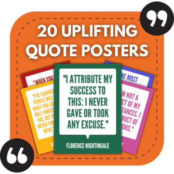 Preview of 20 Positive Quotes Bulletin Board Posters | Middle & High School Classroom Decor