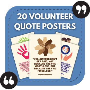 Preview of 20 Volunteering Bulletin Board Posters | Middle & High School Classroom Decor