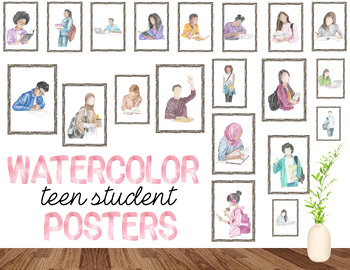 Preview of 20 WATERCOLOR POSTERS: TEEN STUDENTS