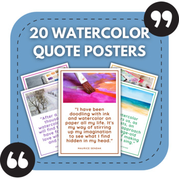 Preview of 20 Watercolor Posters for Art Classroom Bulletin Boards