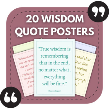 Preview of 20 Wisdom Bulletin Board Posters | Middle & High School Classroom Decor