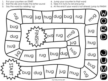 20 word family board games cvc and ccvc by lizs early learning spot