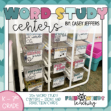 20+ Word Study/Phonics Center and Direction sheets (labels