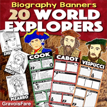 Preview of 20 World Explorers -- Age of Exploration — Biography Banners Bulletin Board