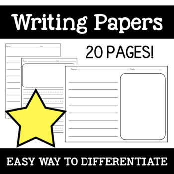 Preview of 20 Writing Papers for Elementary Language Arts Centers
