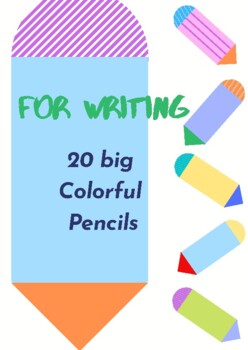 Preview of Writing clipart with 20 colorful pencils