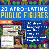 20 biographies of Afro-latino public figures in English