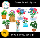 20 clipart Flower in vase
