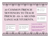 20 common French Sentences for French as a Second Language