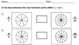 20 maths worksheets for comparing fractions with pictures to help