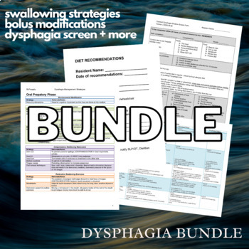 Preview of 30%off BUNDLE for dysphagia resources (SLP, OT, Public Health, Neuro Rehab)