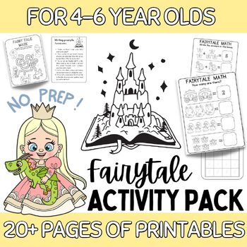 Preview of 20 pages of fairy tale themed printables,math english and art included! SUBPLAN
