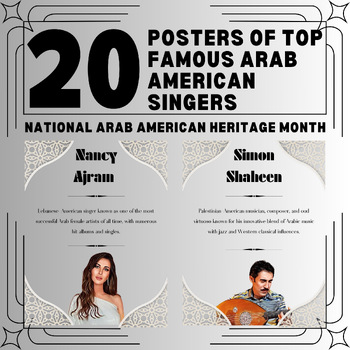 Preview of 20 posters of top famous Arab American singers for Arab American Heritage month