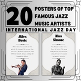 20 posters of top famous Jazz Music artists for Internatio